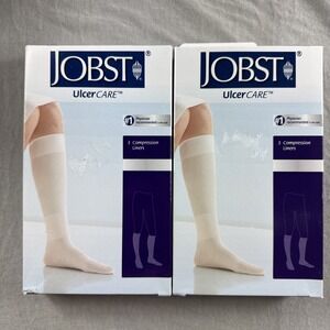 Jobst Ulcer Care Knee CT 3 PCS Compression Liners Size Large White Lot of 2 NEW